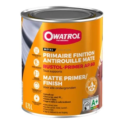 RUSTOL-PRIMER AP.60 : Primaire et finition antirouille mat - Réf. 784
