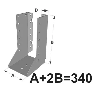 Sabot à ailes intérieures - Inox A4 - Réf. SAIX340/1.5X