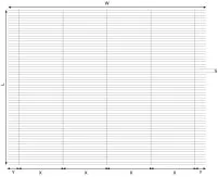 Grille de coordonnées avec axes X, Y, W, L et S, illustrant un système de repérage spatial.