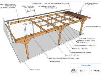Plan d'exécution pour pergola complexe