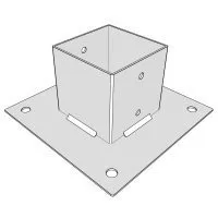 Support de poteau SUNDIY BLANC - Largeur intérieur : 90 mm