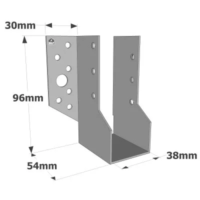 Sabots à ailes extérieures, gamme SBE ECONOMIQUE (épaisseur 1,5mm, profondeur 55mm) - Réf. SBE38/96