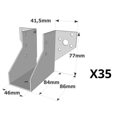 Sabots à ailes extérieures, gamme SAE CLASSIQUE (épaisseur 2mm, profondeur 84mm) - Réf. SAE200/46/2_35
