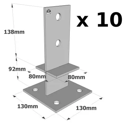 Pieds de poteau en âme avec platine - Réf. PPS230_10