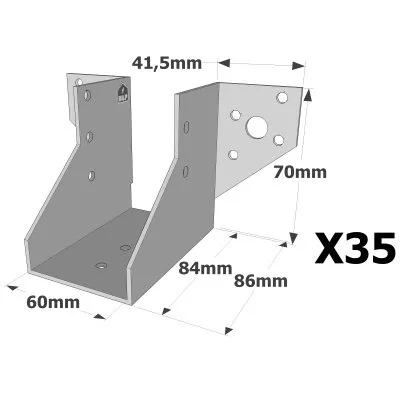 Sabots à ailes extérieures, gamme SAE CLASSIQUE (épaisseur 2mm, profondeur 84mm) - Réf. SAE200/60/2_35