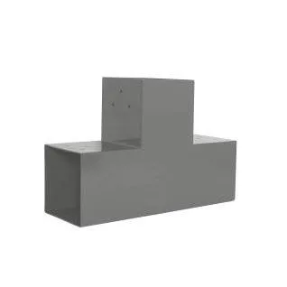 Connecteur SUNDIY gris aluminium RAL9006 - 90mm à 3 directions - Forme T