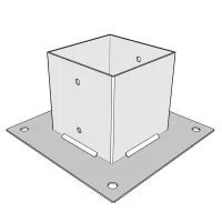 Support de poteau SUNDIY BLANC - Largeur intérieur : 120 mm