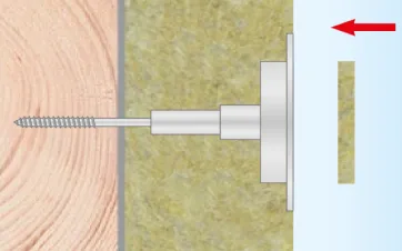 Posez le disque de laine minérale