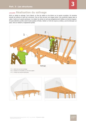 Extrait de la rubrique réalisation du solivage