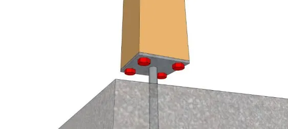 Fixation d’une platine métallique sur dalle béton