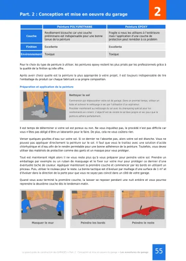 Extrait de la rubrique conception et mise en œuvre du garage