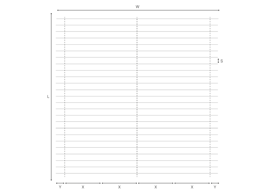 Diagramme représentant des lignes horizontales et verticales formant une grille, utilisé pour des données ou des tableaux.
