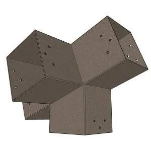 Connecteur SUNDIY pente 20° Gris Taupe RAL 7006 - 120mm à 4 directions - Forme T2