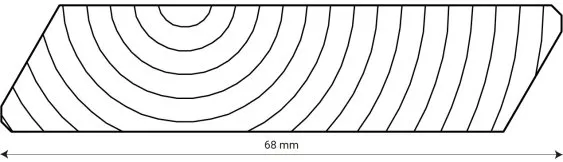 Schéma technique d’un objet en forme polygonale, avec des cercles concentriques et une dimension de 68 mm.