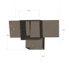 Dimensions du connecteur SUNDIY pente 20° Gris Taupe RAL 7006 - 120mm à 4 directions - Forme T3