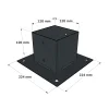 Dimensions du support de poteau SUNDIY Anthracite RAL7016 - Largeur intérieur 120mm