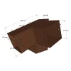 Dimensions du connecteur SUNDIY pente 20° Corten RAL 8011 - 120mm à 3 directions - Forme L1
