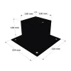 Dimensions du support de poteau SUNDIY Noir mat RAL9005 - Largeur intérieur 120mm